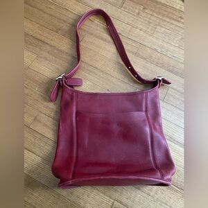 RARE 90s Coach vintage Luxury deep Red burgundy duffle Leather Sac Bag #9060